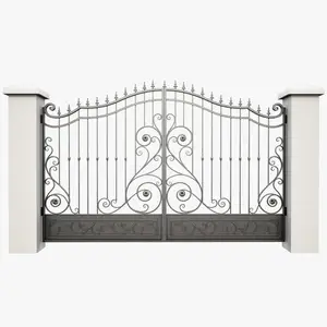 Black Residential and Commercial Ornamental Wrought Iron Metal Garden Fencing
