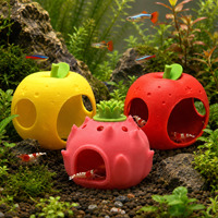 Hoogwaardige 3D-geprinte fruit- en groente speelgoed aquarium entree & uitgang vis kreeft tank schuilplaatsen micro landschappen poreus speelgoed