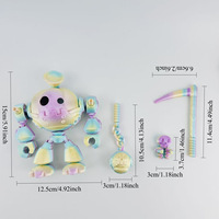 Kit de Robot DIY 18 cm en Plastique à Assembler avec Crâne et Faisceau, Décoration Fantaisie Sci-Fi d'Halloween pour Enfants de 8 à 13 Ans