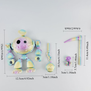 Juego de juguetes robot DIY, kit de montaje de plástico de 15 cm con calavera y guadaña, decoración de Halloween para niños de 8 a 13 años - Product Image 1