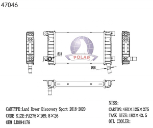 Radiateurs auxiliaires LR094178 <span class=keywords><strong>Discovery</strong></span> <span class=keywords><strong>Sport</strong></span> 2.0T essence pour Land Rover 47046 - Product Image 2