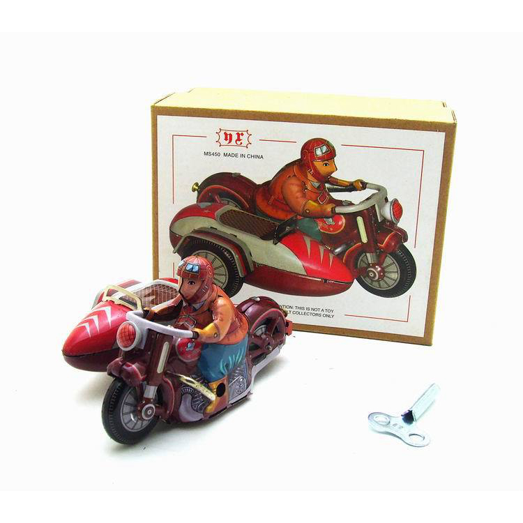 EE1338 Classic Wind up Motorcycle Rider Toy - Handmade
