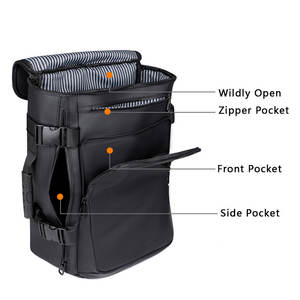 Custom Hot Sale Large Capacity Waterproof <b>Roll</b> <b>Top</b> <b>Laptop</b> Rucksack <b>Backpack</b> Frosted Pu Leather Usb Anti-theft Fea - Product Image 5