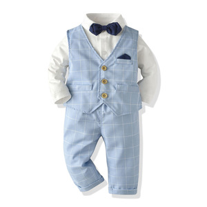 Traje Formal de Caballero de Buena Calidad, 95% Algodón, con Lazo, Conjunto de Ropa para Niños - Product Image 1