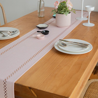 Drapeau de table moderne en polyester écologique, design créatif et simple, bleu lac, rose, pour mariage, maison, restaurant, salon, hôtel