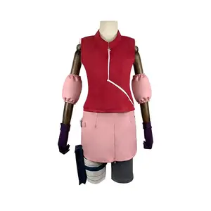 Klasik BORUTO Anime kostüm japon Ninja Cosplay takım elbise ve partiler için Haruno Sakura TV karakter desen için Set