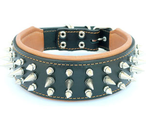 समायोज्य के साथ Microfiber चमड़ा नुकीला जड़ी डॉग कॉलर के लिए मुलायम गद्देदार छोटे मध्यम बड़े पालतू जानवर - Product Image 2