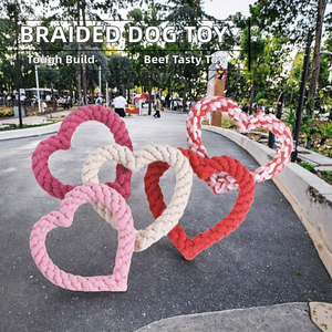 Juguete Masticable para Perros de Cuerda Trenzada de Nailon y Algodón, Ecológico, Duradero y Colorido, Regalo Personalizado para el Día de San Valentín - Product Image 2