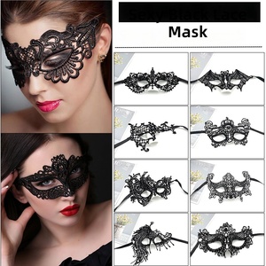 <span class=keywords><strong>Maschera</strong></span> di Halloween in Pizzo Nero per Donna, Mezza Faccia, per Ballo in <span class=keywords><strong>Maschera</strong></span>, Stile Catwoman - Product Image 1