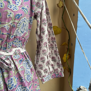 ชุดเดรสแม็กซี่แขนยาวสำหรับผู้หญิงชุดเดรสแม็กซี่พิมพ์ลายบล็อกสีผสมสำหรับฤดูร้อน - Product Image 1