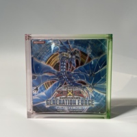 Boîte en acrylique magnétique personnalisée avec couvercle, dégradé de couleurs transparentes, pour protection empilable Etb