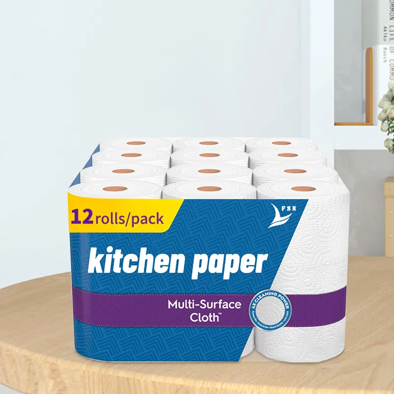 Papier de cuisine entièrement gaufré Papier de cuisine à domicile Papier de cuisine à 2 plis