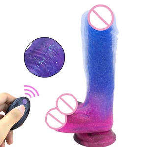 Prix usine gros godes colorés avec ventouse télécommande gode vibrateur doux Flexible sexe mâle gode - Product Image 1