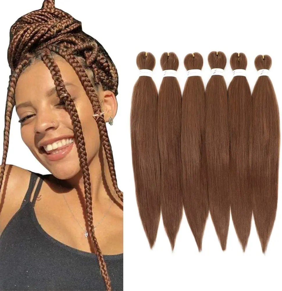 Xtrend — Extensions de tresses synthétiques avec couleur en Crochet pour les cheveux africains, tresses pré-étirées, faciles à enfiler