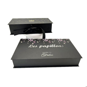 Wholesale <b>Wedding</b> Birthday <b>Gifts</b> <b>Boxes</b> Custom Black Cardboard Paper Box Packaging Magnetic Closing Rigid <b>Gift</b> Box With Ribbon - Product Image 5