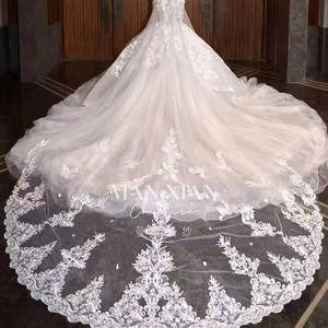 Voile de mariée 5 mètres de long voile de mariage en <span class=keywords><strong>dentelle</strong></span> avec peigne accessoires de mariage - Product Image 1