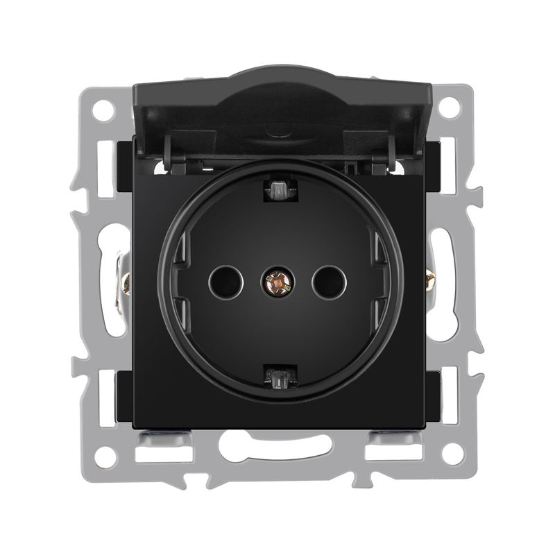 Prise européenne avec couvercle