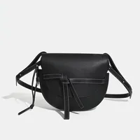Sac bandoulière vintage pour femme avec nœud décoratif, sac à l'épaule en cuir PU, mini sac à bandoulière tendance pour femme, sac à main quotidien OEM ODM