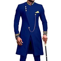 Costumes africains pour hommes, vestes et pantalons brodés Dashiki, ensemble 2 pièces, coupe ajustée, tenues formelles pour mariage