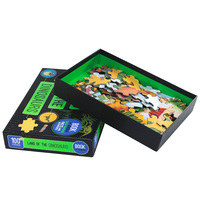 Boîte d'emballage pour puzzles et jeux avec couvercle rigide et base en carton, impression CMJN personnalisée OEM, avec insert en papier