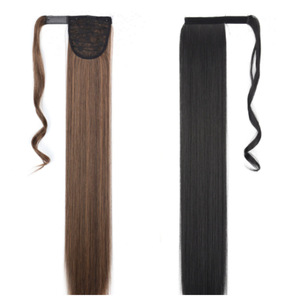 Đuôi ngựa dài thẳng móc và vòng lặp tự nhiên Fluffy bện tóc vá tóc dệt máy Đôi sợi ngang - Product Image 3