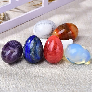 7 buah telur batu penghilang stres, kristal batu dipoles untuk menghilangkan kecemasan, meditasi, keseimbangan Chakra, dekorasi Paskah - Product Image 4
