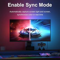 Guirlandes lumineuses USB pour moniteur PC 27 pouces, synchronisation des couleurs RGBIC, synchronisation musicale, IP44, 16 millions de couleurs, éclairage ambiant, bande LED pour jeux
