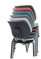 Chaise de conférence moderne empilable multifonctionnelle avec dossier à bascule 3 positions, réglable et confortable, en acier, pour bureau commercial