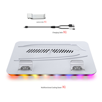 Lumières RVB et interrupteur tactile Station de charge de refroidissement multifonctionnelle conçue pour la console PS5 et la console PS5 Slim