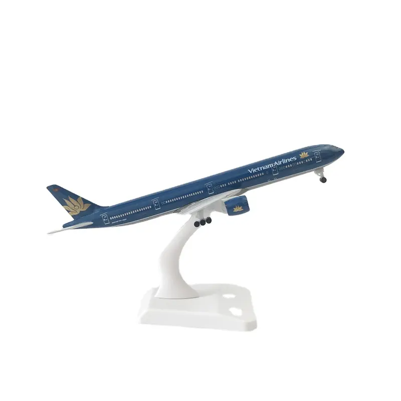 20cm katı alaşım uçak modeli hava hatları Vietnam B777 havacılık simülasyon statik Model W iniş takımı ile uçak standı