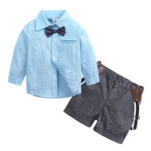Ensemble chemise, bretelles et short pour bébé, costume formel, tenue d'été pour garçon d'honneur, vêtements pour tout-petits garçons, vêtements pour enfants garçons - Product Image 4