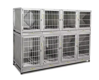 Maisons/Cages pour animaux de compagnie en acier inoxydable multicouche respirantes, personnalisables, best-sellers pour chiens/chats - Style intérieur simple, classique et luxueux