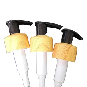 Fornitore di pompe per lozioni in legno e nero nuovi prodotti pompa in plastica PP personalizzata 28/410 per bottiglia di plastica