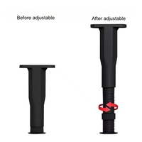Pieds de meubles réglables en hauteur en plastique noir, robustes, pour armoire, canapé, lit, pieds de support de remplacement
