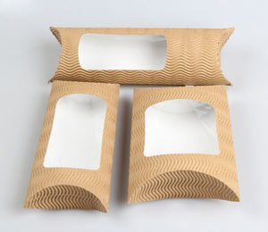 Boîte à oreiller en papier kraft sulfurisé de qualité alimentaire imprimé de logo personnalisé en gros pour restauration rapide - Product Image 2