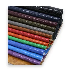 Leather Manufacture 1.9mm Leather Synthetic PU Leather Yangbuck Printed Motifs Fabric For Shoe Materials