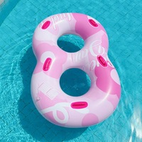 Bouée de natation double adulte et enfant en forme de huit, en PVC écologique épaissi, gonflage manuel