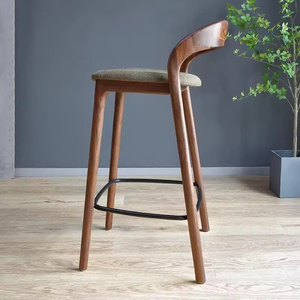 Silla de Comedor Moderna de Lujo JP con Estructura de <span class=keywords><strong>Madera</strong></span> Sólida, <span class=keywords><strong>Taburete</strong></span> de Bar para Hotel, Restaurante, Bistro, <span class=keywords><strong>Cocina</strong></span>, Barra de Bar en Casa - Product Image 2