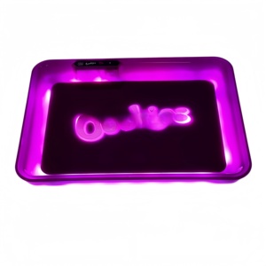 Bandeja Rodante LED de Colores Mixtos con Logotipo Personalizado, Bandeja de Servicio de Plástico con Luz LED para Mayoristas de Accesorios para Fumadores - Product Image 4