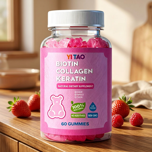 ไบโอตินกัมมี่ 2500mcg ผสมวิตามินซี อี คอลลาเจน เคราติน บำรุงผม ผิว เล็บ ธรรมชาติ ปราศจาก GMO บรรจุ 60 เม็ด - Product Image 1