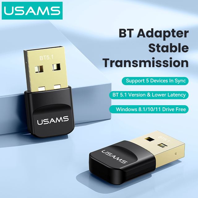 USAMS ZB321 Mini USB Bluetooth 5.1 Dongle Wireless Adapter for PC Android Tablet USB Bluetooth Adapter