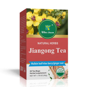 Mélange de tisanes Jiangong Tea, 20 sachets de thé de 2,5 g chacun, feuille de molène, baie de Vitex, racine de gingembre, écorce d'Ashoka, racine de Dong Quai, naturel - Product Image 1