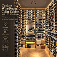 Minghou Custom Wijnkamerkast met LED-wijnrekken Luxe Display Opslagsysteem voor Villa, Hotel en Restaurantprojecten