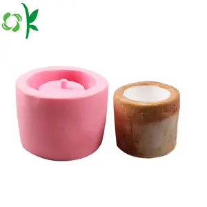 Oksilican批发环保圆形台阶硅胶混凝土播种机模具硅胶蜡烛模具制作肥皂