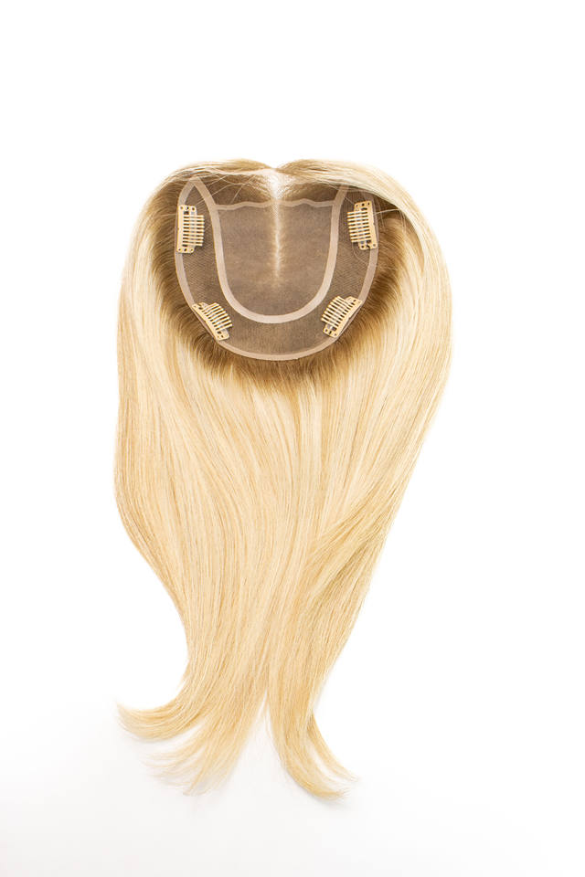 Ash Blonde Highlight Toppers for Women Human Hair Silk Base Clip in ...