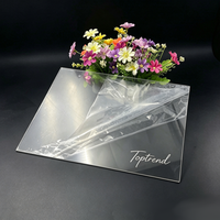 Plaque en acrylique transparente personnalisée découpée au laser et gravée, avec film PE, pour signalétique, marque-places et présentoirs d'artisanat
