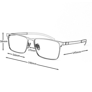 Jiojew Lentille de prescription personnalisée Ultralégère Titane Rectangle <span class=keywords><strong>Myopie</strong></span> Lunettes progressives Montures de lunettes optiques - Product Image 6