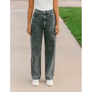 Jeans a Gamba Dritta da Donna Adrenaline, Vita Alta, Denim Vintage Traspirante con 5 Tasche - Product Image 3