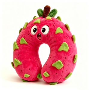 Customized Cute Pink Dragon Fruit U-Shaped,<b>Neck</b> <b>Pillow</b> Fruit Plush Travel <b>Pillow</b> - Product Image 4