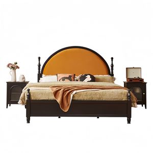 <span class=keywords><strong>Lit</strong></span> double vintage français moderne et simple, <span class=keywords><strong>tête</strong></span> <span class=keywords><strong>de</strong></span> <span class=keywords><strong>lit</strong></span> ronde, style américain, luxe léger, pour chambre principale, couleur cerise noire, <span class=keywords><strong>lit</strong></span> <span class=keywords><strong>de</strong></span> princesse - Product Image 3